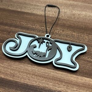 Ornament - JOY- Nativity - Wooden - Handmade